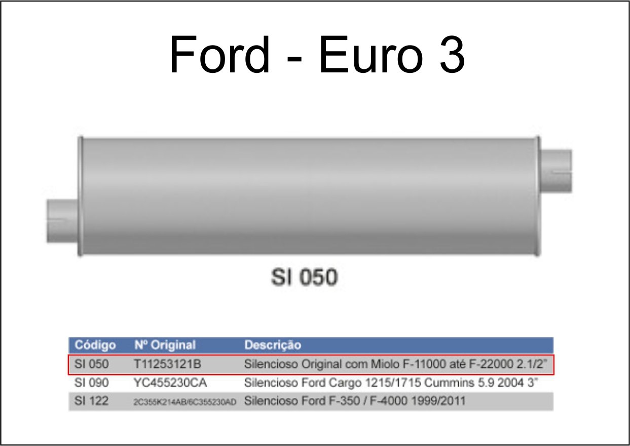 SI050 - SILENCIOSO VW 11.130 / FORD F11000 - EURO 3