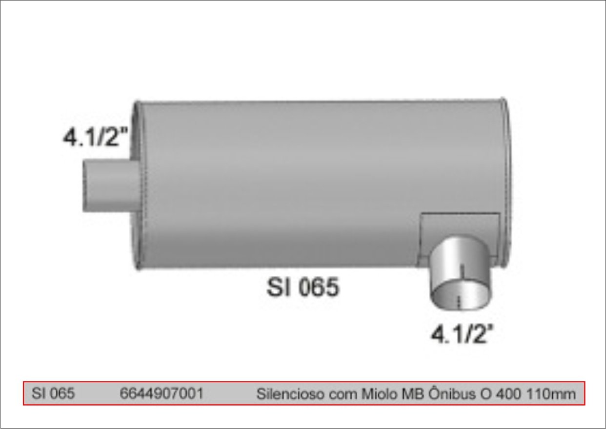 SI065 - SILENCIOSO COM MIOLO MB ONIBUS O 400 110MM