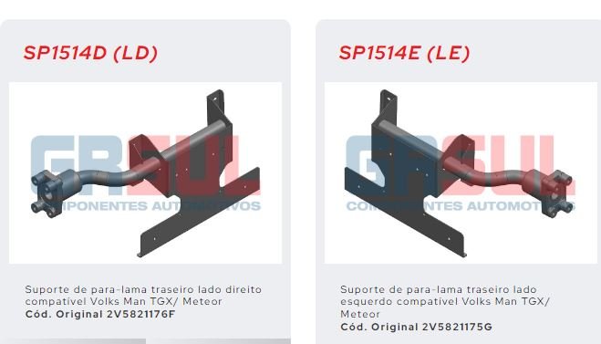 SP1514D - SUPORTE PARALAMA TRAS VW MAN TGX - METEOR LD