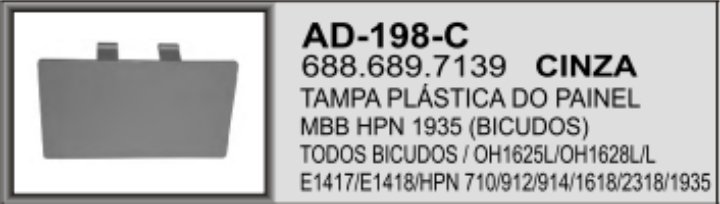AD-198C - ACAB TAMPA PAINEL MB 709 CINZA CEGA