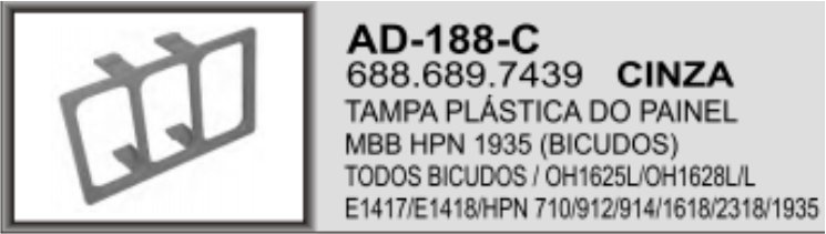 AD-188C - ACAB TAMPA PAINEL MB 709 CINZA 03 FURO