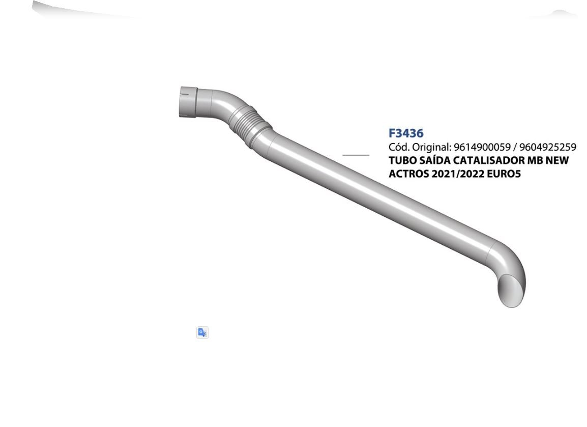 TB1254 - SAIDA FINAL CATALISADOR MB ACTROS NEW 2021/2022 EURO 5