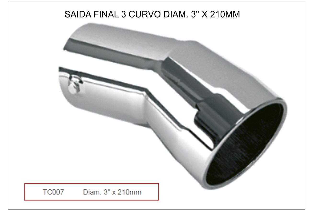 TC007 - PONTEIRA ESCAPAMENTO 3 CURVO DIAM. 3" X 210MM