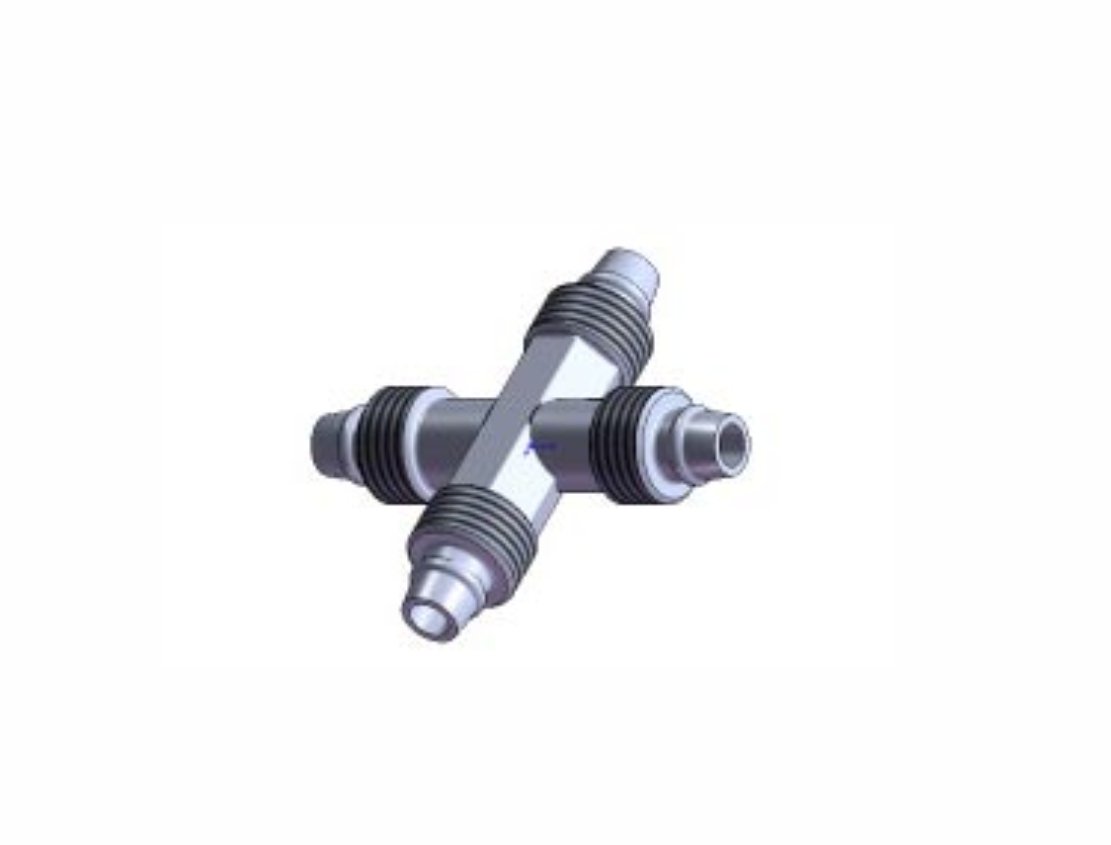 TEE-04 CRZ - CONEXAO TEE ZAMAK MANG 4 SAIDAS 8MM S/ PORCAS