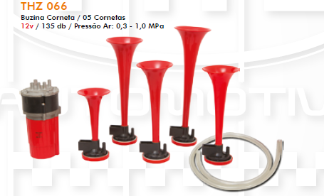 THZ066 - BUZINA AR 5 CORNETAS (VERMELHA)