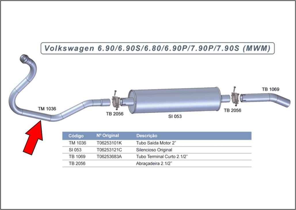 TM1036 - SAIDA MOTOR VW 6.90 A 7.90S