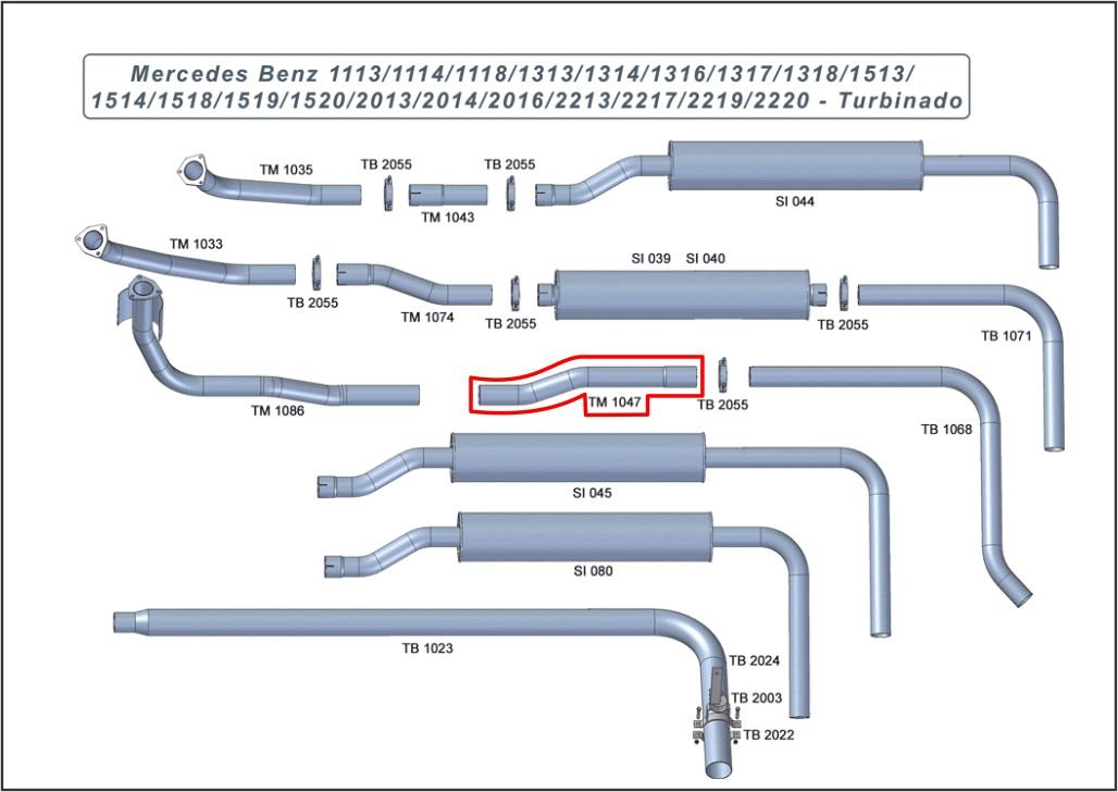 TM1047 - TUBO INTERM MB 1313 LONGO