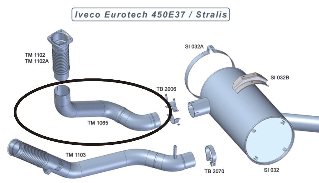 TM1065 - TUBO INTERM IVECO EUROTECH/STRALIS HD