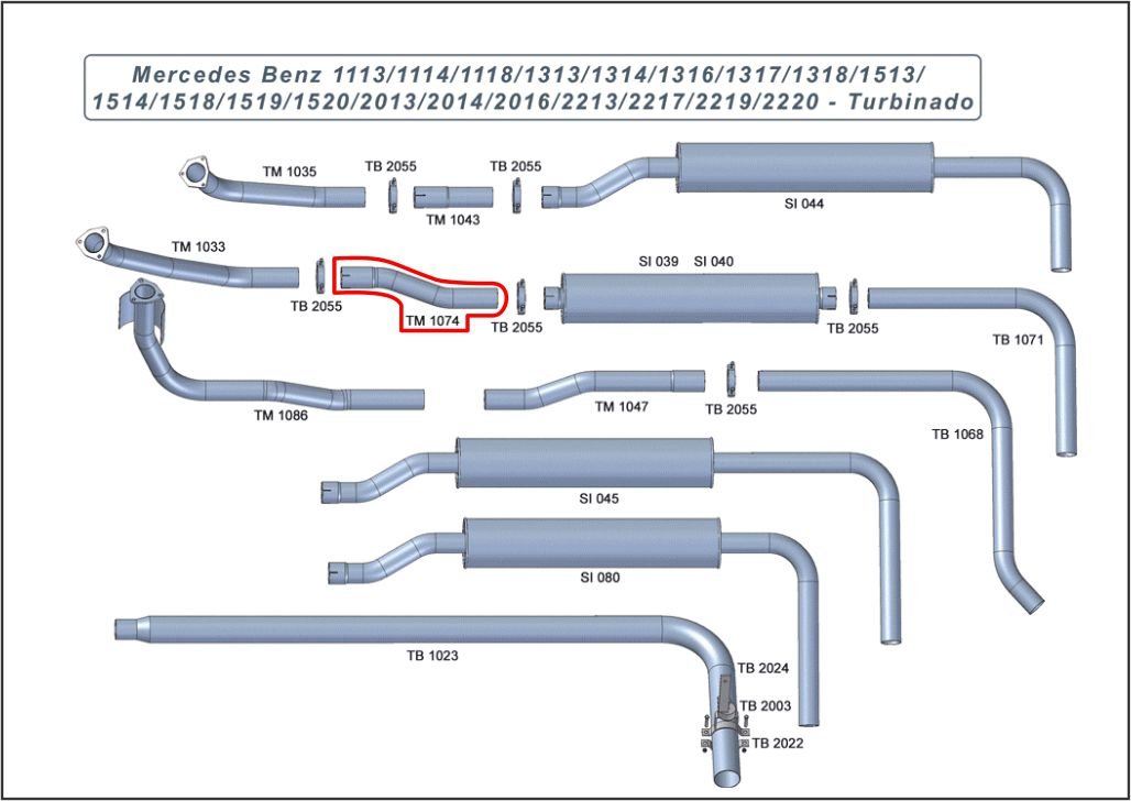 TM1074 - TUBO INTERM MB 1313 MEDIO
