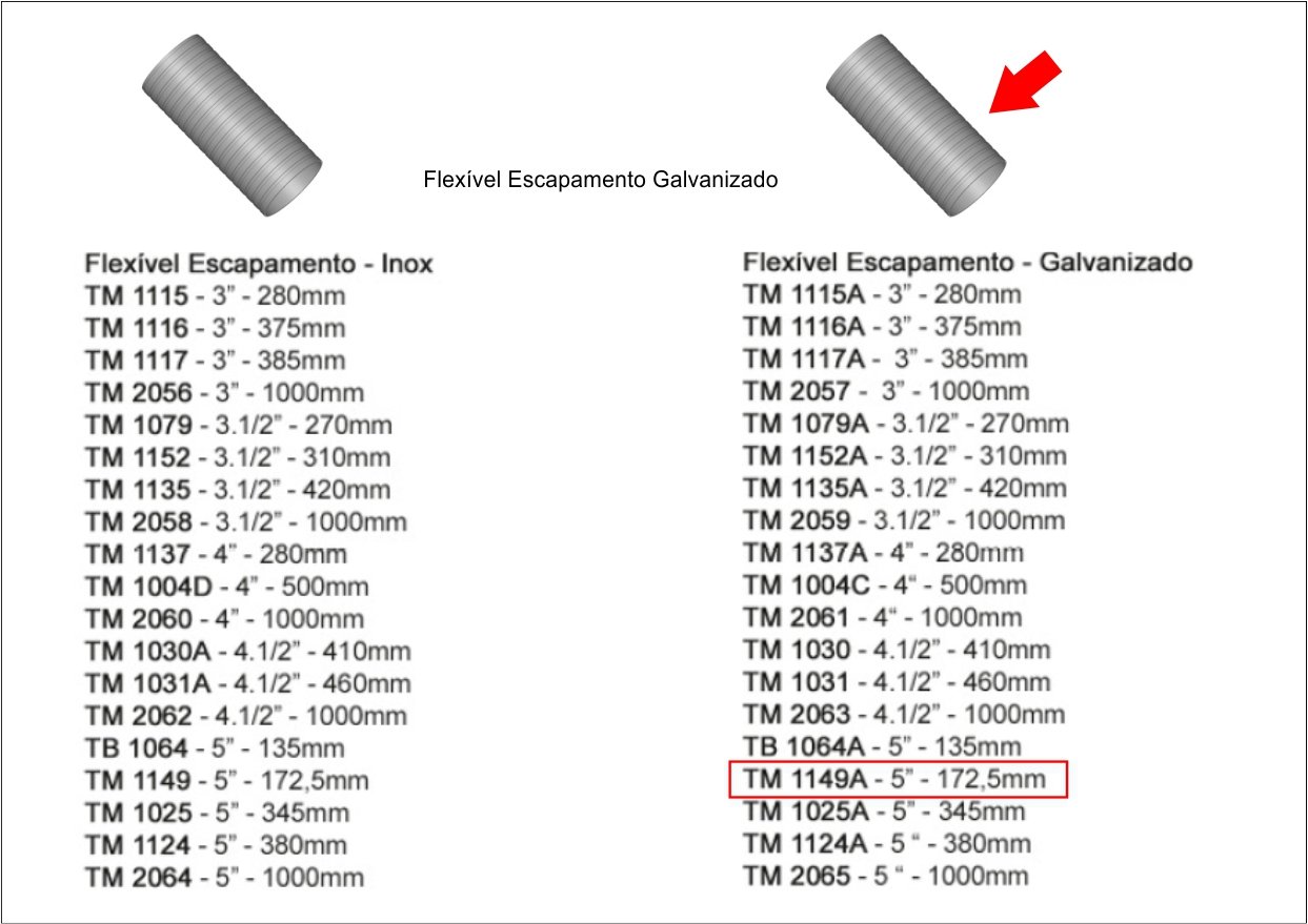 TB1149A - TUBO INTERM FLEXIVEL 5" 172 MM GALVANIZADO