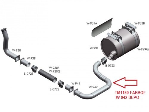 TM1180 - TUBO INTERM CURVO VW WORKER 26.260E / 31.260E