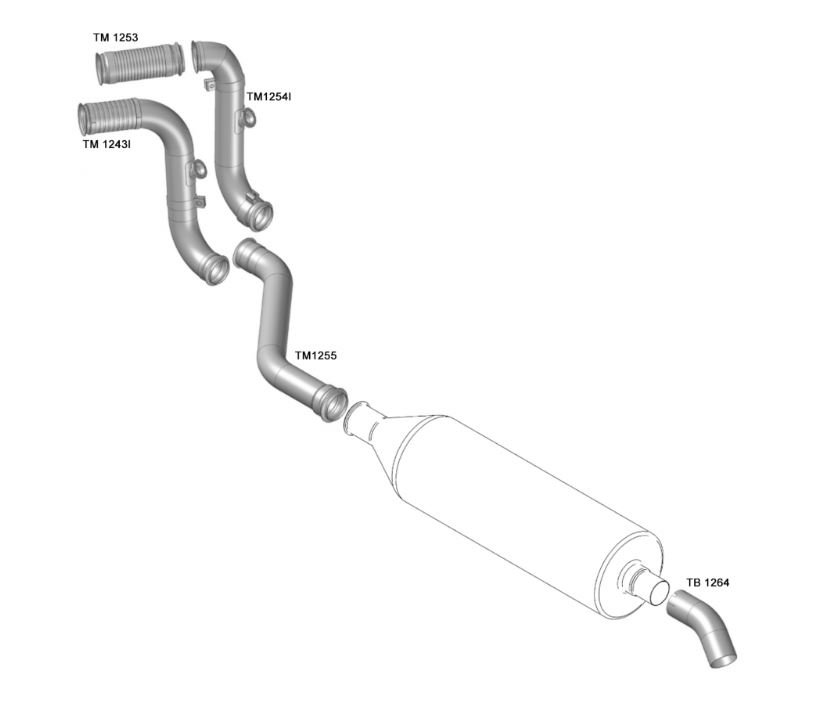 TM1253 - TUBO INTERM FLEXIVEL 3" IVECO TECTOR 240E30 EURO 5 INOX