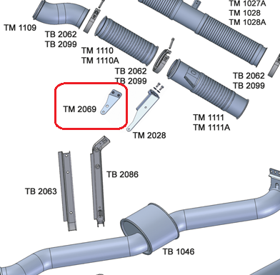 F8073 - SUPORTE TUBO INTERM FLEXIVEL SCANIA S4 2005 A 2007