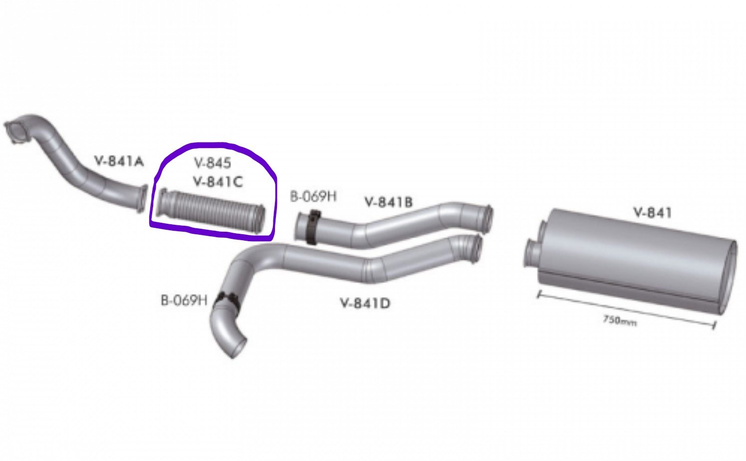 V845 - TUBO INTERM FLEXIVEL 4" 400 MM GALV C/ BOCA