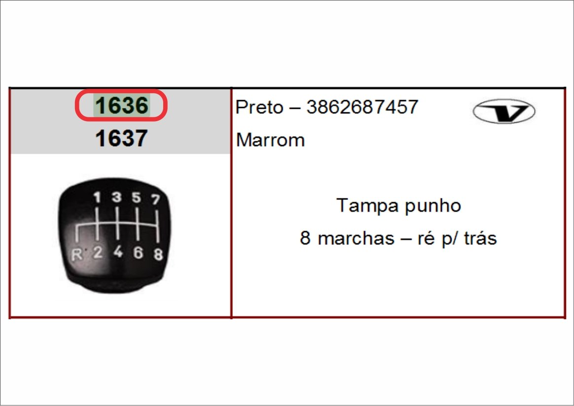 VL1636 - TAMPA MANOPLA 8 MACHA RE TRAS PRETA