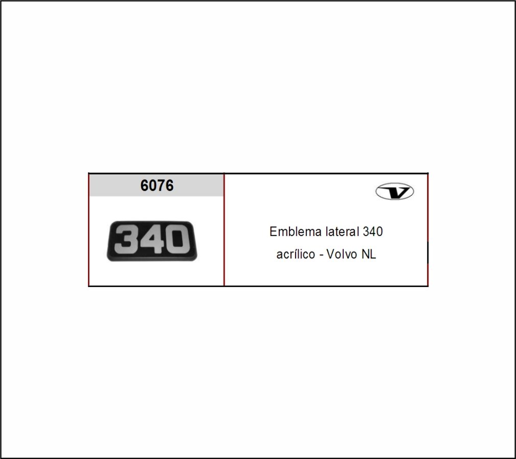 VL6076 - EMBLEMA PLAST VOLVO NL EDC FH 340