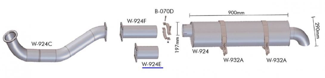 W924E - TUBO INTERM SEM FREIO MOTOR MENOR 4" POLEGADA